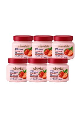 Pack Adorable 6 Exfoliantes Frutilla&Ácido Hialurónico 300ml