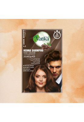 Imagen 2 del producto Vatika Henna Colour Shampoo Dark Browm 20 ml X Sachets