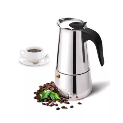 Cafetera Portátil De 4 Tazas Acero Inoxidable