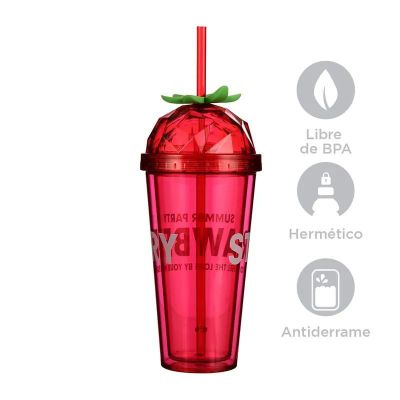 Imagen 2 del producto Vaso Con Bombilla Botella Plástico Diseño