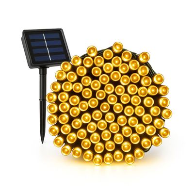 Luces Navideñas Solar Calidas 100 Led 10M Decoracion Navidad
