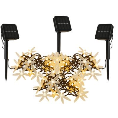 Set 3 Luces Navidad Libelulas 4M Solar Calidas Decoracion