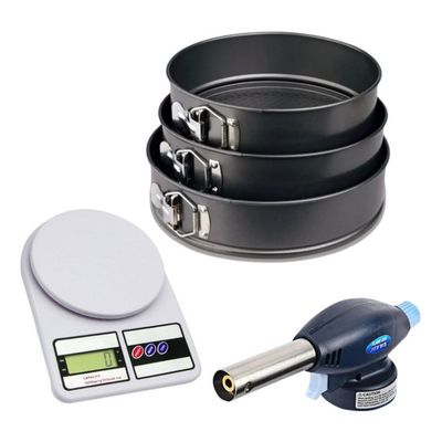 Set 3 Moldes Reposteria + Balanza Digital Cocina + Soplete 1300