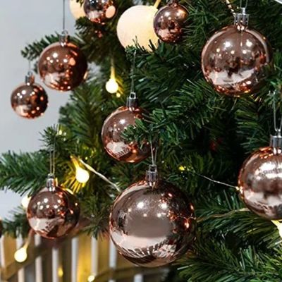 Imagen 2 del producto 6 Esferas Navideñas Bambalinas Adorno 6cm Rosa Decoracion