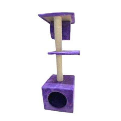 Rascador Repisa Para Gatos Torre De 2 Pisos Gatos 90cm Morado