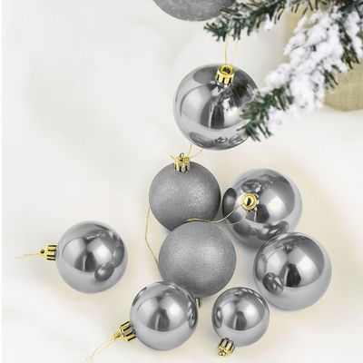 Imagen 2 del producto 8 Bambalinas Navideñas Esferas 8cm Plateado Adorno Decoración