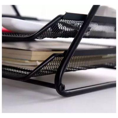 Imagen 2 del producto Organizador Escritorio Doble Bandeja Metálica Negro Oficina
