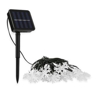 Luces Navidad Led Copo Nieve Solar 4M Calida Decoracion