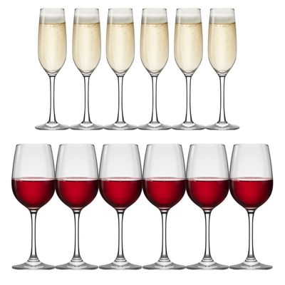 Hausmann Set 6 Copas Flute 195Ml + 6 Copas Vino 405Ml