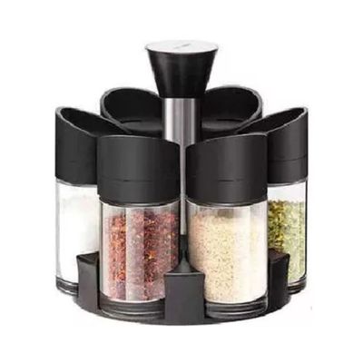 Especiero Girador Tapa Plástica 14cm Diseño Elegante Negro