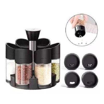 Imagen 2 del producto Especiero Girador Tapa Plástica 14cm Diseño Elegante Negro