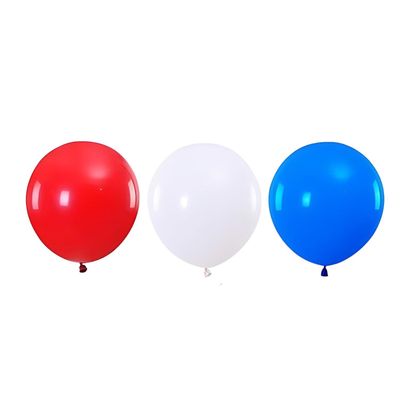Imagen 2 del producto Set 100 Globos de Latex Azul Rojo y Blanco 23cm Cotillon