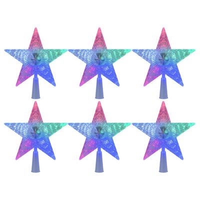 Set 6 Estrellas Punta Arbol RGB Navidad A Pilas Decoracion