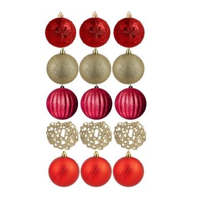 Set 12 Bambalinas Esferas Adornos 6cm Navideños Decoración