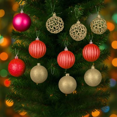 Imagen 2 del producto Set 12 Bambalinas Esferas Adornos 6cm Navideños Decoración
