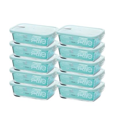 Set 10 Contenedores Hermeticos Rectangulares 750mL Allegra