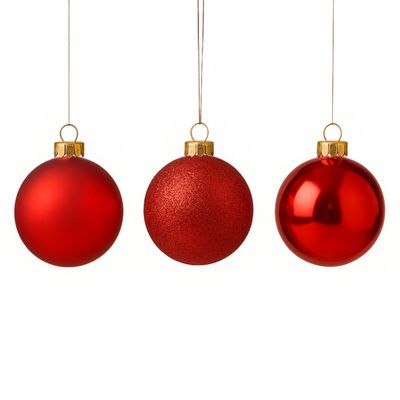 6 Esferas Bambalinas Navideñas 10cm Rojo Adorno Decoración