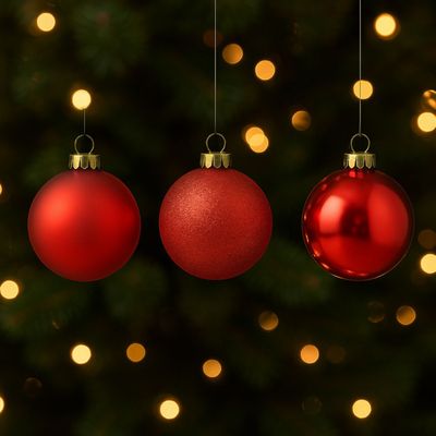 Imagen 2 del producto 6 Esferas Bambalinas Navideñas 10cm Rojo Adorno Decoración