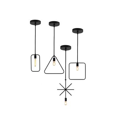 Imagen 2 del producto Set 4 Lamparas Colgantes Figuras Geométricas Vintage Negro