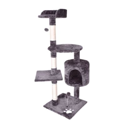 Rascador Repisa Para Gatos Torre De 4 Pisos Gatos 118cm Azul