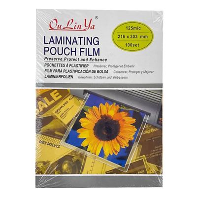 Pack 100 Laminas Termolaminadora 125mic 216x303mm Calidad