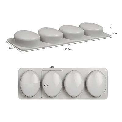 Imagen 2 del producto Moldes Silicona Jabon Ovalado Color Gris 4 Cavidades