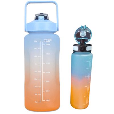 Pack 2 Botellas Agua Motivacionales De 2 Litros Y 900 Ml