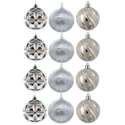 27 Esferas Navideñas Bambalina 5cm Plateado Decoracion