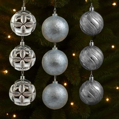 Imagen 2 del producto 27 Esferas Navideñas Bambalina 5cm Plateado Decoracion