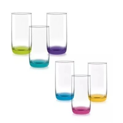 Imagen 2 del producto Pack 6 Vasos Altos Modelos Monterrey + 6 Mikonos Fondo Color Cristar