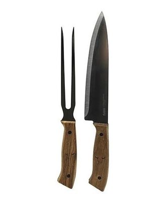 Imagen 2 del producto Cuchillo Tenedor Prm Asado Cocina Bbq Parrilla Wayu Marrón Claro