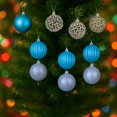 Imagen 2 del producto Set 12 Bambalinas Adornos Navideños 6cm Decoración Esferas