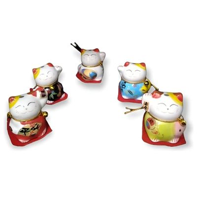 Set Decorativo Maneki Neko Gatos de la Suerte Orientales