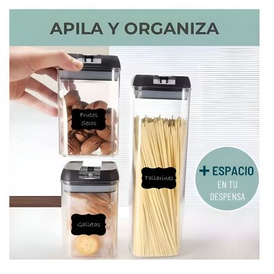 Imagen 2 del producto Set De 7 Contenedores Hermeticos De Plastico Cocina Despensa