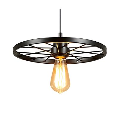 Imagen 2 del producto Lampara De Techo Colgante Industrial Rueda Metalica Negro