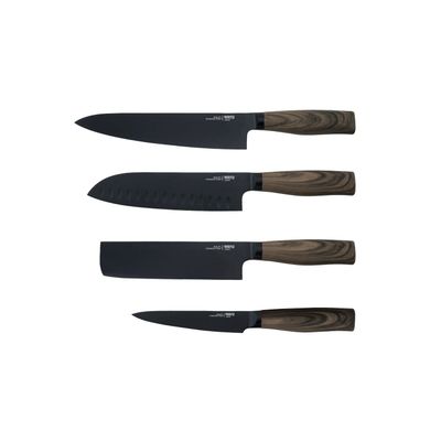 Imagen 2 del producto Conjunto De Cuchillos Acero Taco 4 Pcs Wayu Negro