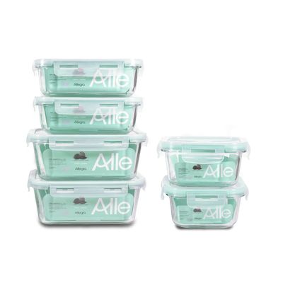 Imagen 2 del producto Set 10 Contenedores Tapers Hermeticos Vidrio Allegra