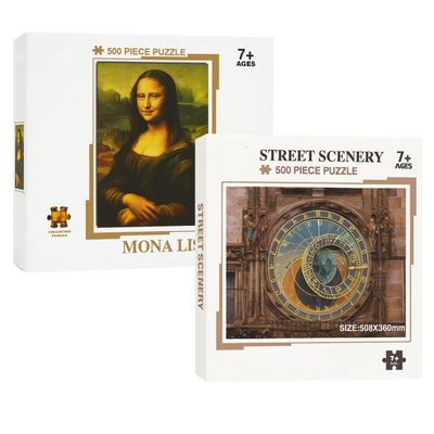 Imagen 1 del producto 2 Rompecabezas 500 Piezas 50x36cm Mona Lisa Reloj Praga