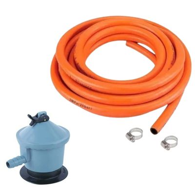 Pack Regulador Valvula Gas Licuado Manguera 2Mts Abrazaderas