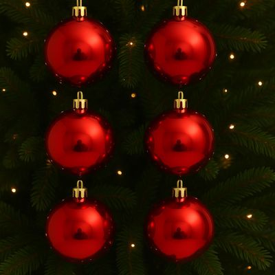 Imagen 2 del producto 6 Esferas Navideñas Bambalinas 4cm Adorno Rojo Decoracion