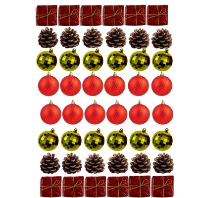 Imagen 1 del producto Set 48 Adornos Navideños Decoración Rojo Esfera 5cm Hogar