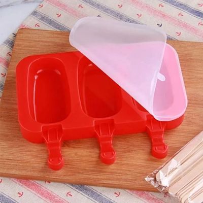 Imagen 2 del producto Set 2 Moldes Silicona Helado Paletas Tapa Reposteria Surtido