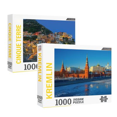 2 Rompecabezas 1000 Piezas 70x50cm Cinique Terre Kremlin