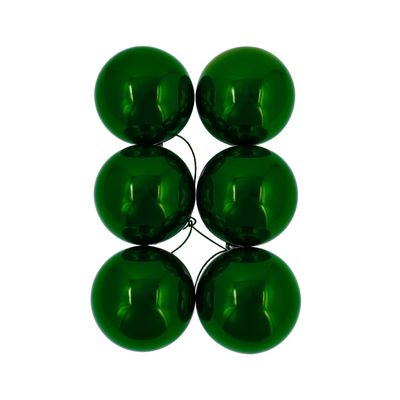 6 Esferas Navideñas Bambalina 4cm Adorno Verde Decoracion
