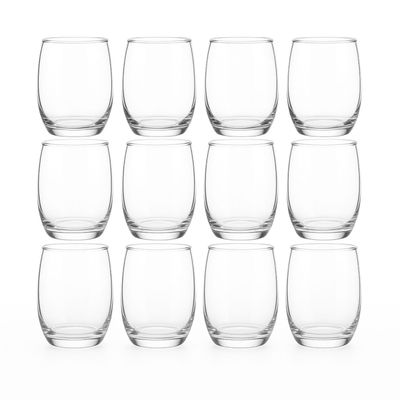 Set 12 Vasos Altos Mikonos De 460mL Vidrio Transparentes