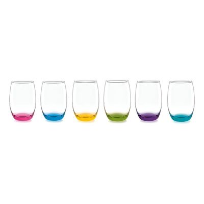 Imagen 2 del producto Set De 6 Vasos Altos Mikonos Fondo Color 460mL Cristar