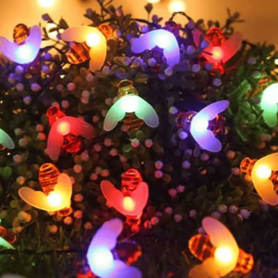 Imagen 2 del producto Set 3 Luces Navidad Led Abeja Solar 4M RGB Decoracion
