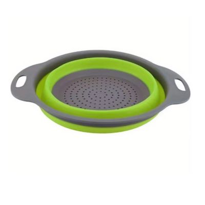 Colador Plegable Circular Verde 30cm Ideal Cocina Utensilio