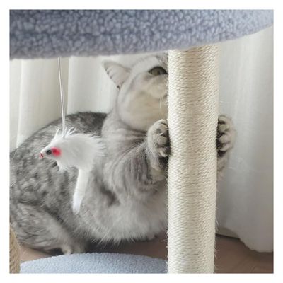 Imagen 2 del producto Rascador Juguete Para Gatos 49 cm Altura 2 Pisos Azul Torre