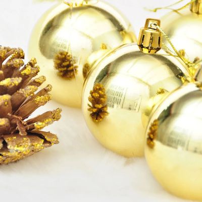 Imagen 2 del producto 6 Esferas Navideñas Bambalinas Adorno 6cm Dorado Decoracion